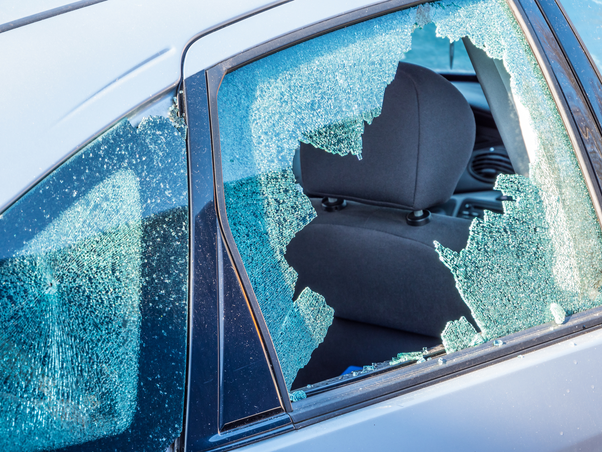 Car Crime; smashed window